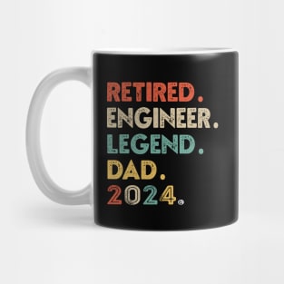 ENGINEER Retired 2024 Dad Legend Retirement Retro Tee Mug